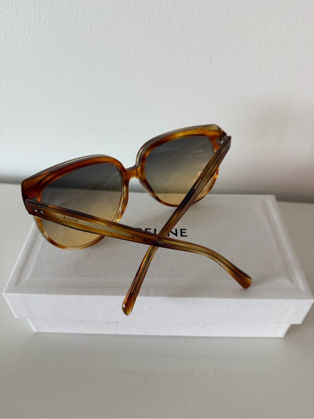 Celine Tortoiseshell Cat-Eye Sunglasses with Brown Gradient Lenses - Picture 3 of 7
